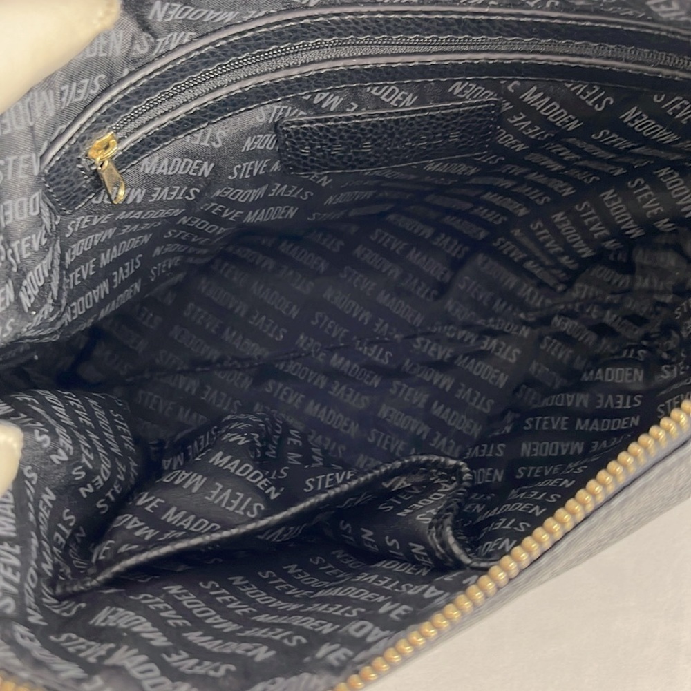 Steve Madden Large Logo Pebbled Leather Pink Tote Bag with Black Envelope Bag - Picture 11 of 14